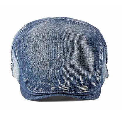 2 Pack Mens Denim Cotton Newsboy Cap Ivy Gatsby Driving Hunting Cabbie Hats - color: 2 Pack-g