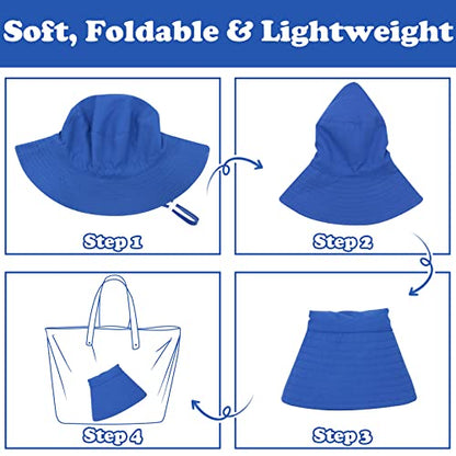 Sarfel Baby Sun Hat Summer Baby Boy Hats UPF 50+ Sun Protection Toddler Hat Bucket for Baby Girl Adjustable Kid Cap - color: Blue, size: 6-24 Months