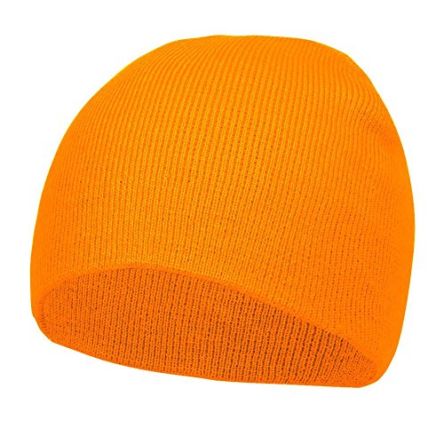 TOP HEADWEAR Cuffless Beanie for Men Women, Unisex Short Beanies Skull Cap - color: Gold