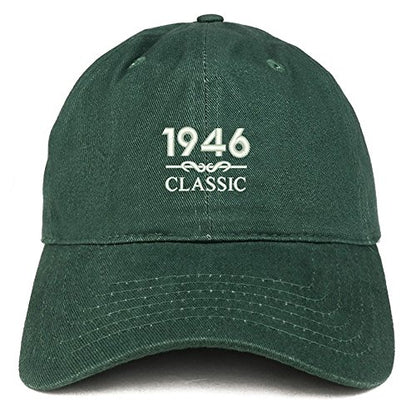 Trendy Apparel Shop Classic 1946 Embroidered Retro Soft Cotton Baseball Cap - color: Hunter