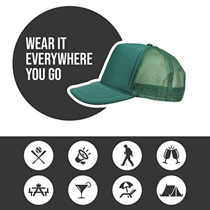 2 Packs Baseball Caps Blank Trucker Hats Summer Mesh Cap (2 FOR Price of 1) - color: Green