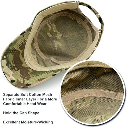 Loneshark Tactical Camo Military Hat Cadet Cap Army Flat Top - color: Woodland, size: One Size