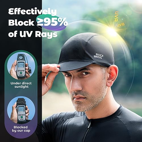 ROCKBROS Cycling Cap Cooling Helmet Liner with Sun Visor for Men Women