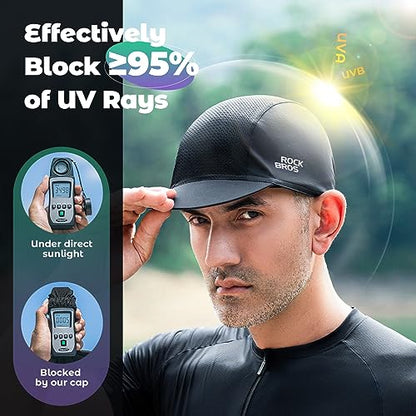 ROCKBROS Cycling Cap Cooling Helmet Liner with Sun Visor for Men Women