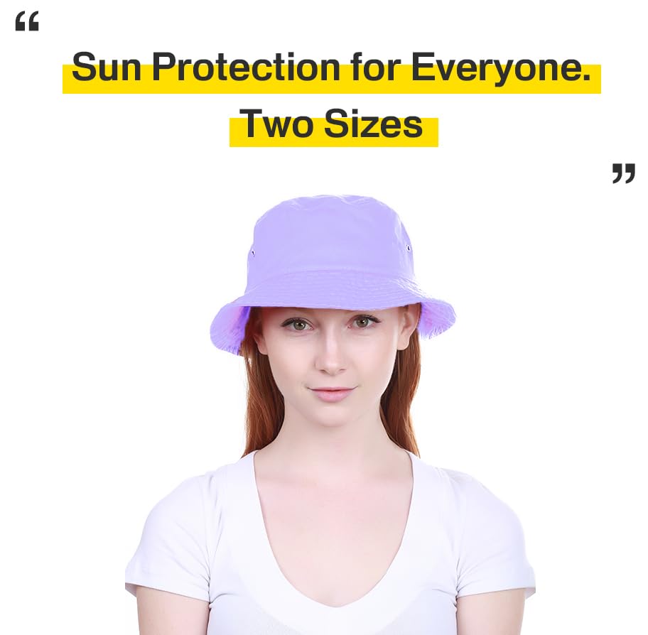 KBETHOS® 100% Cotton Washed Bucket Hat - color: Lavender, size: Small-Medium