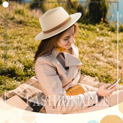Hercicy Wool Fedora Hat for Women - color: Brown, Khaki, Beige, Camel