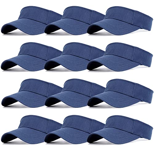 Ultrafun 12 Pack Sun Visor Hats Women Men Outdoor Sports Beach - color: 12pack-navy