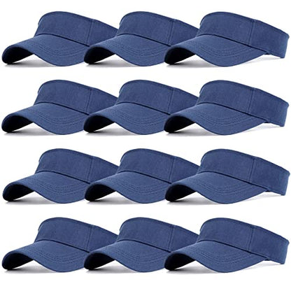 Ultrafun 12 Pack Sun Visor Hats Women Men Outdoor Sports Beach - color: 12pack-navy