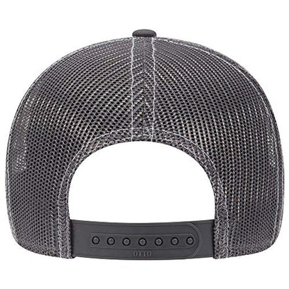 OTTO 6 Panel Low Profile Contrast Vertical Mesh Back Cap - color: Ch.gry/Blk/Ch.gry