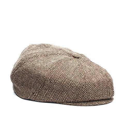 Baby Boy Ring Bearer Pageboy Scally Cap Flat Ivy Newsboy Tweed Golf Cap Hat - color: Brown Herringbone, size: 2-3T