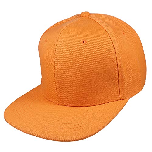 Gelante Plain Blank Flat Brim Adjustable Snapback Baseball Caps LOT 6 Pack - color: Orange