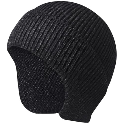 Women's Earflap Beanie, Cap with Ear Flaps, Knit Winter Hat for Men - color: Dark Grey