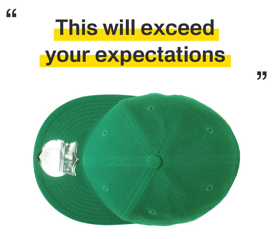 KBETHOS® Original 6 Panel Flat Brim True-Fit Fitted Cap - color: Kelly Green, size: 6 7/8