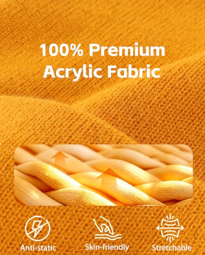 Connectyle Men's Cuffed Beanie Hat Double Layer Knit Winter Watch Cap - color: Gold Yellow