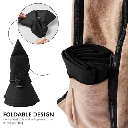 UPF 50+ Bucket Sun Hat with Laser Perforated Mesh Cooling Adjustable Breathable Lightweight for Outdoor Men Women - color: Black