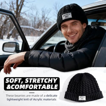 Soft Winter Knitted Hat Skull Cap Sailor Caps Cuff Beanie Cold Weather Brimless Knit Hats Warm Ski Hat Landlord Hats - color: Mg-zzm25101-brown