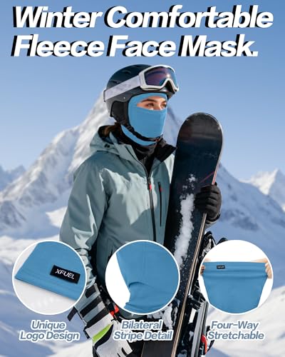 Ski Mask Balaclava for Men Women Windproof Thermal Winter Full Face Mask Cold Weather Skiing Snowboarding Neck Gaiter - color: Blue