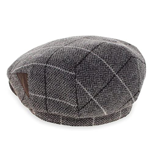 Belfry Wool Blend Tweed Flat Caps Mens Womens 5 Colors - color: Jakegrey, size: Large