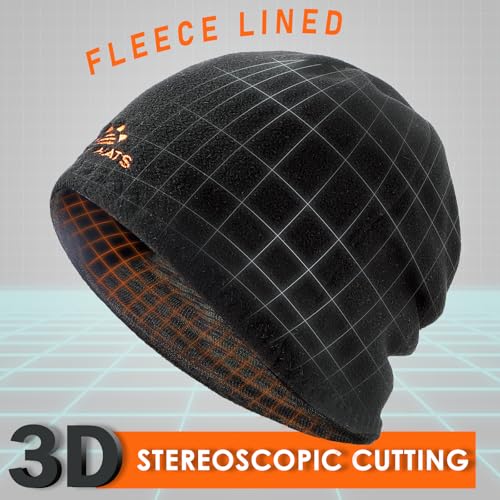 Lvaiz Winter Fleece Lined Beanie Hat for Men Women Reversible Skull Cap - color: Mixed Coffee+black