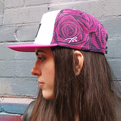 Grace Folly Trucker Hat for Men & Women. Snapback Mesh Caps - color: Rose- Pink