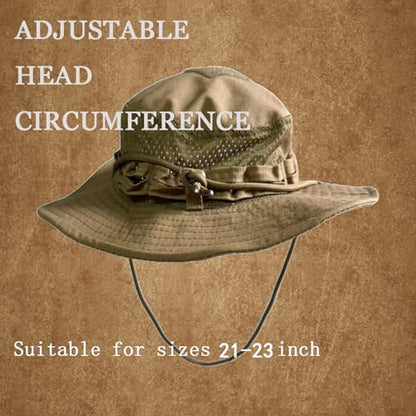 Sun Hat Breathable Boonie Hats for Men Women Fishing Safari Bucket Hat Cap Hunting Outdoor Hiking Camping - color: Suit-brown