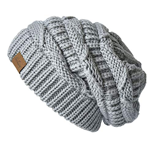 Women's Knitted Angora Wool Hat for Autumn and Winter Warm and Stylish with Rolled Brim and Slanted Rhinestones Cap - color: Z-grey