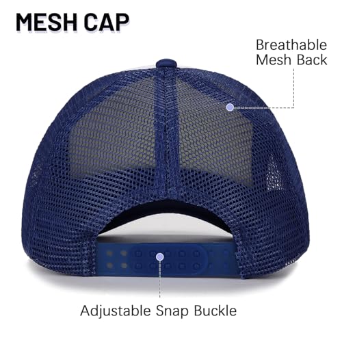Ultrafun 10 Pack Trucker Hat Mesh Sublimation Blank Hats Adjustable Baseball Caps Hats for Men Women - color: Navy White