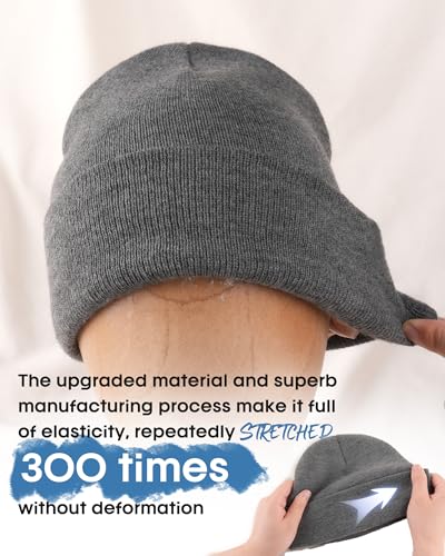 FURTALK Beanie for Men Women Cuffed Thick Knitted Winter Hat Skull Cap - color: Dark Grey