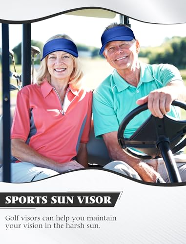 12 Pack Sun Visor Hats Softball Adjustable Cap Sun Protection for Women Men - color: Royal Blue