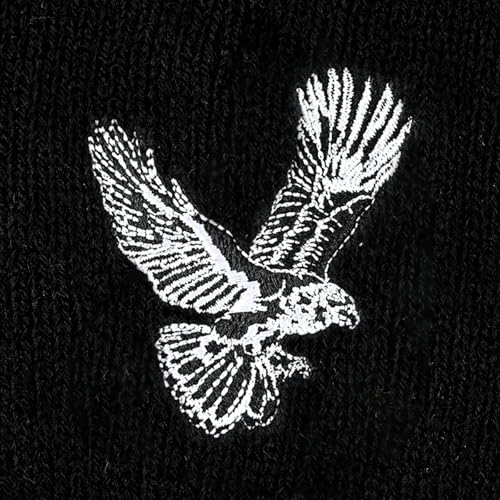 Black Beanie Hat for Men Women Embroidered Knit Winter Beanies Cap - color: Bird