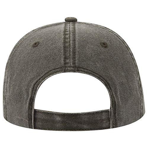 OTTO Garment Washed Pigment Dyed Cotton Twill 6 Panel Low Profile Dad Hat - color: Dk. Ol. Green