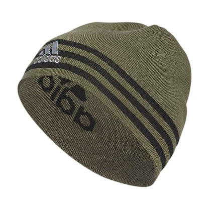adidas Men's Reversible Skully Beanie - color: Eclipse/Olive Strata-shadow Olive/Black/Grey