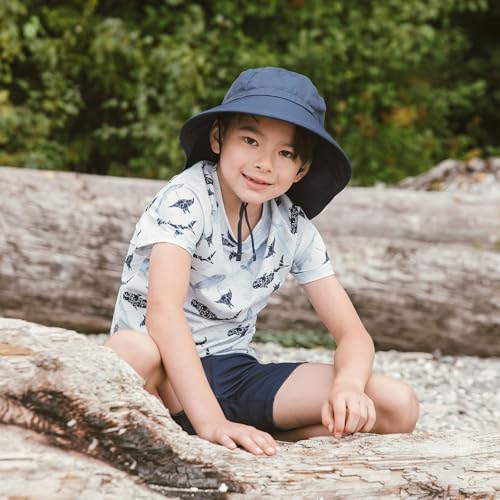 JAN & JUL 50+ UPF Quick-Dry Sun-Hats for Boys - color: Dark Navy, size: 5-12 Years