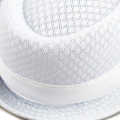 The Hat Depot Unisex Light Weight Classic Soft Cool Mesh Pork Pie hat - color: White, size: Small-Medium