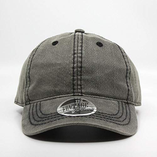 Heavy Washed Coated Canvas Wax-Look Adjustable Low Profile Men Women Baseball Cap - color: Gray