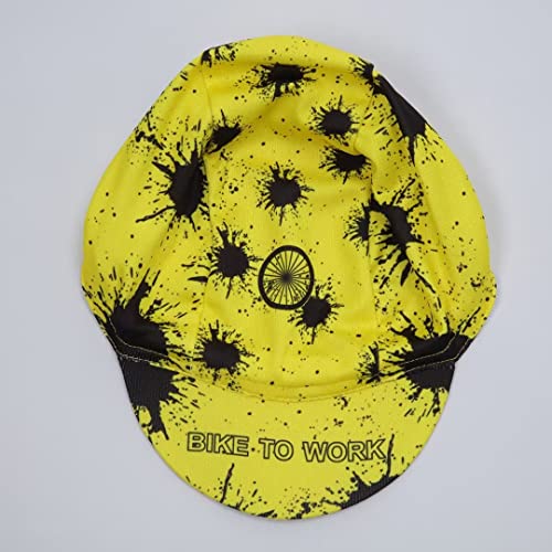 Funny Cycling Cap - Polyester Skull Cycling Hat-Under Helmet -Cartoon Cycling Helmet Liner Breathable&Sweat Uptake - color: Chun-yellow