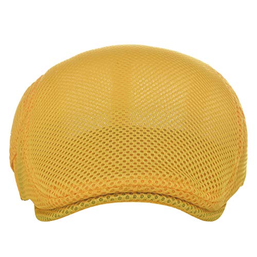 VOBOOM Men Mesh Newsboy Flat Cap Ivy Cabbie Newsboy Cap - color: Yellow