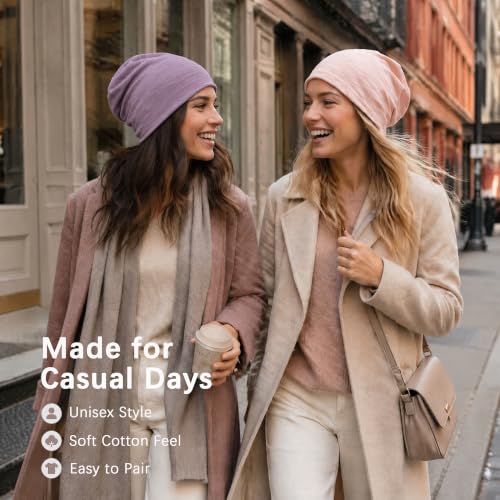 vidsel 100% Cotton Slouchy Beanie, Lightweight Summer Hats for Women Men - color: 1pc Pink, size: Large