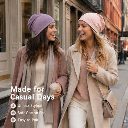 vidsel 100% Cotton Slouchy Beanie, Lightweight Summer Hats for Women Men - color: 1pc Pink, size: Medium