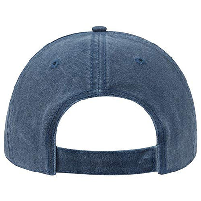 OTTO Garment Washed Pigment Dyed Cotton Twill 6 Panel Low Profile Dad Hat - color: Navy
