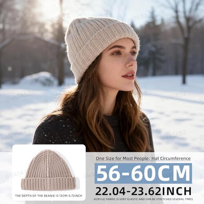 Beanie Men Knit Skull Cap Warm Stocking Hats Women Winter Snow Ski Hats Cuffed Plaid Hat Toboggan Hat - color: Mg-zzm2572-black