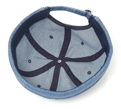 Classic Denim Skull Cap for Men Adjustable Brimless Beanie Hat for Everyday Casual Wear - color: Blue