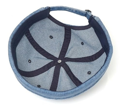 Classic Denim Skull Cap for Men Adjustable Brimless Beanie Hat for Everyday Casual Wear - color: Blue