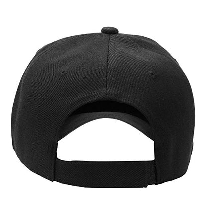 Falari Wholesale Bulk Lot 12-Pack Baseball Cap Adjustable Size Plain Blank Solid Color - color: Black