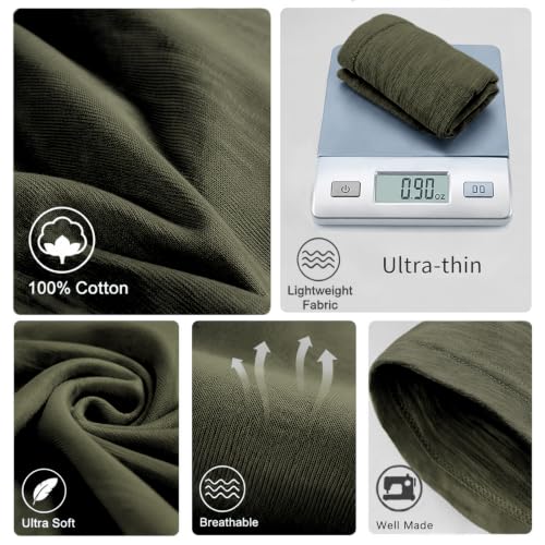 vidsel 100% Cotton Slouchy Beanie, Lightweight Summer Hats for Women Men - color: 2pcs Black+ Army Green, size: Large