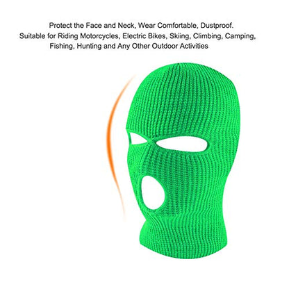 3-Hole Ski Face Mask Balaclava for Men and Women,Set of 2 - color: Green