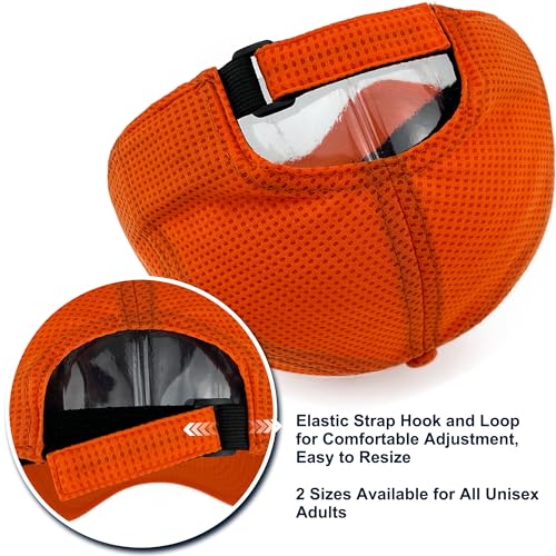 Long Brim Golf/Running Hat Full Mesh Baseball Cap Breathable - color: Blaze-orange, size: One Size