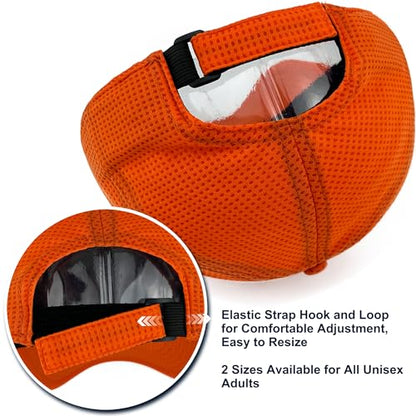 Long Brim Golf/Running Hat Full Mesh Baseball Cap Breathable - color: Blaze-orange, size: One Size
