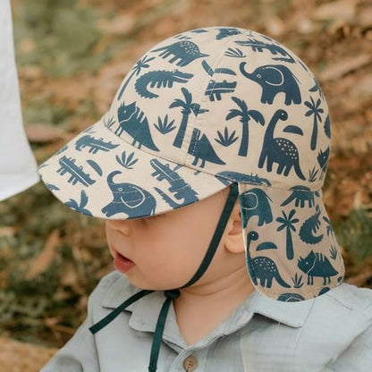 Baby Boys Girls Sun Hat 100% Cotton Flap Hat,Toddler Kids Hats with Neck Protection,Summer Essentials for Baby - color: Olive Drab Dinosaur, size: 6-12 Months