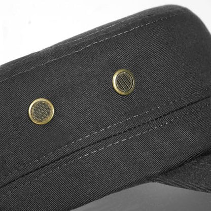 Unisex Classic Cadet Army Hat Flat Top Baseball Cap Military Hats - color: Black